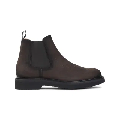 Church's Ebony Brown Calf Leather Leicester Ankle Boots In Beige