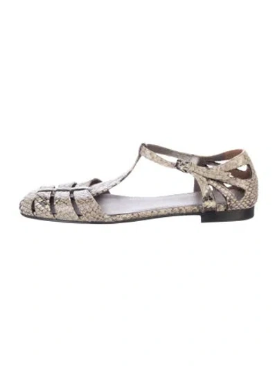 Pre-owned Church's Embossed Leather Animal Print Flats In Multi