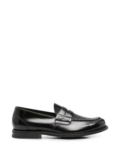 Church's Penny Loafer With Hand-brushed Bookbinder Leather In Black