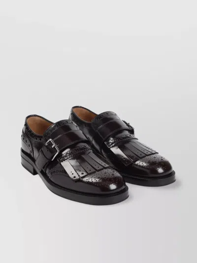 Church's Fringed Glossy Perforated Round Toe Shoes