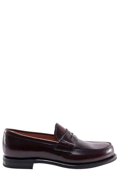 Church's Gateshead Round Toe Loafers In Red