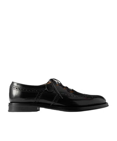 Church's Ghillie Perforated Leather Brogues In Black