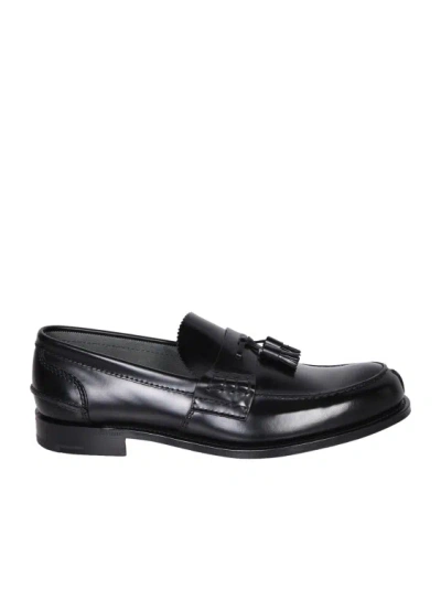 Church's Glossy Leather Loafers In Black
