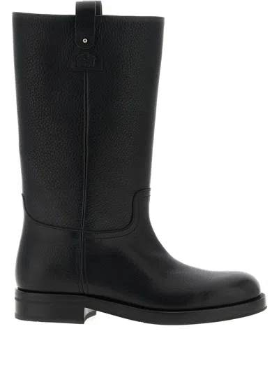 Church's Hammered Leather Round-toe Boots In Black