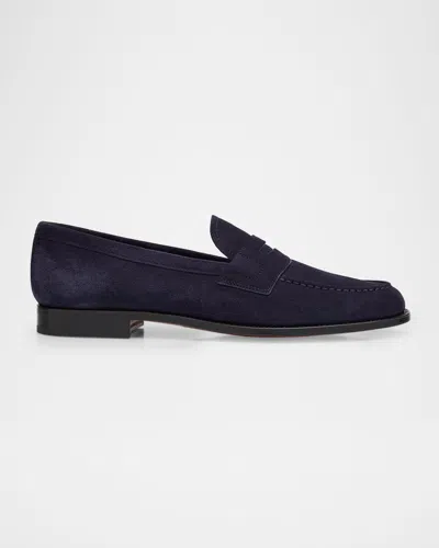 Church's Heswall Suede Penny Loafers In Danubio