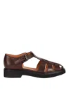 Church's Calf Leather Sandals In Dark Brown