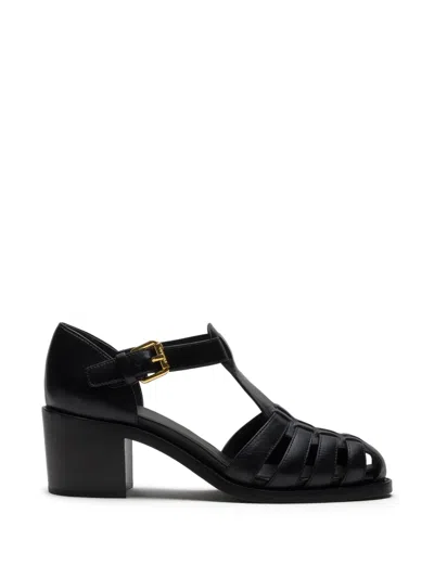 Church's Kelsey Caged Leather Sandals In Black