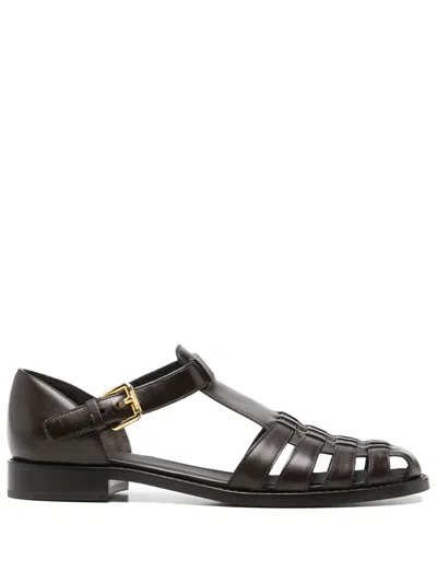 Church's Kelsey Prestige Vitello Buckle Sandals In Black
