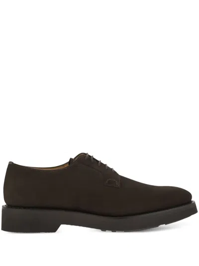 Church's Suede Calfskin Derby With Goodyear Construction In Brown