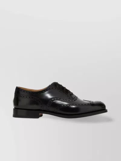Church's Lace-up Shoes With Brogue Detailing And Leather Sole In Black