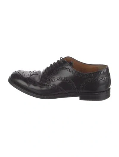 Pre-owned Church's Leather Brogues In Black