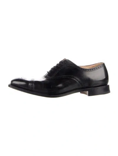 Pre-owned Church's Leather Brogues In Black