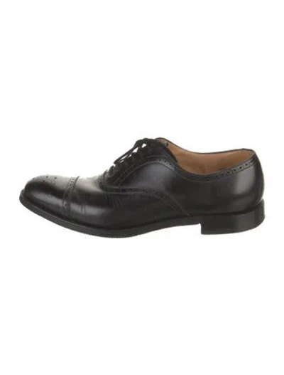 Pre-owned Church's Leather Brogues In Black