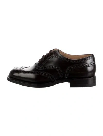 Pre-owned Church's Leather Brogues In Black