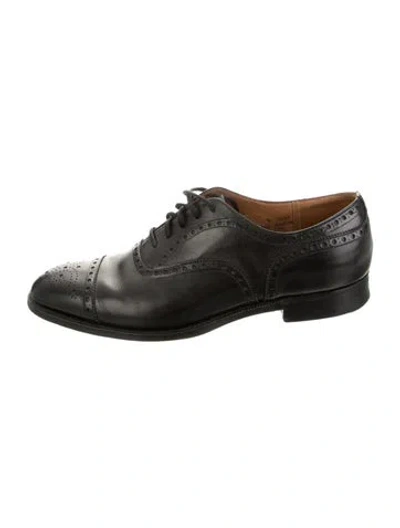 Pre-owned Church's Leather Brogues In Black/green
