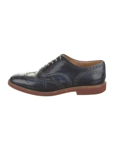 Pre-owned Church's Leather Brogues In Blue