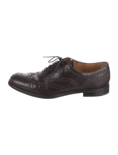 Pre-owned Church's Leather Brogues In Brown