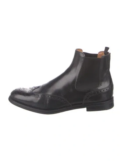 Pre-owned Church's Leather Chelsea Boots In Black