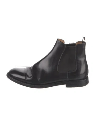 Pre-owned Church's Leather Chelsea Boots In Black