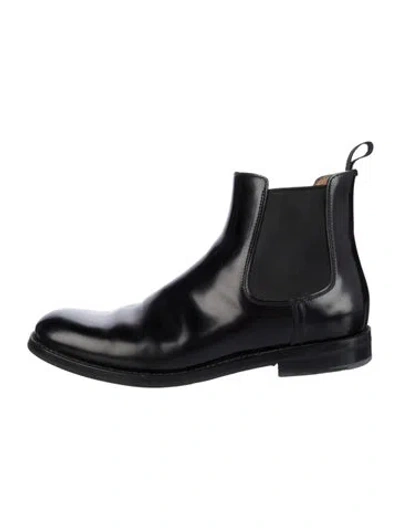 Pre-owned Church's Leather Chelsea Boots In Black