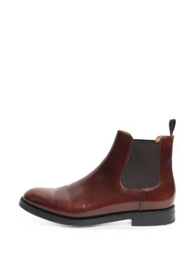 Pre-owned Church's Leather Chelsea Boots In Brown