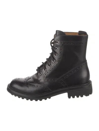 Pre-owned Church's Leather Combat Boots In Black