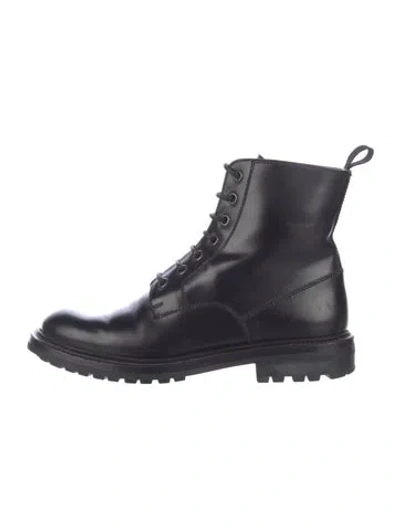 Pre-owned Church's Leather Combat Boots In Black