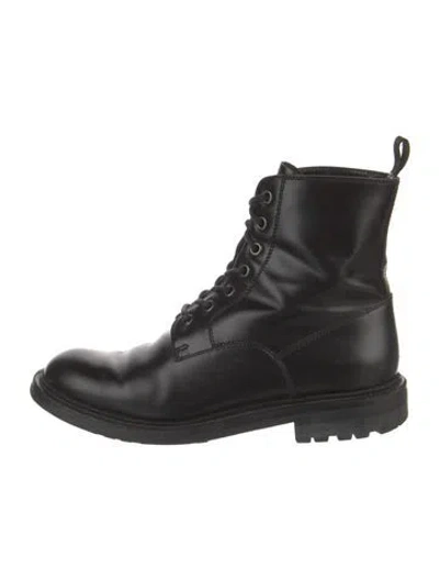 Pre-owned Church's Leather Combat Boots In Black
