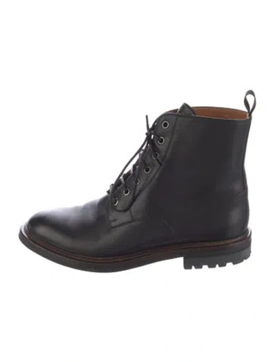 Pre-owned Church's Leather Combat Boots In Black