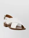 Church's Leather Crisscross Strap Sandals With Wooden Sole In White