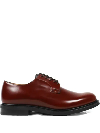 Church's Leather Derby Shoes In Burgundy
