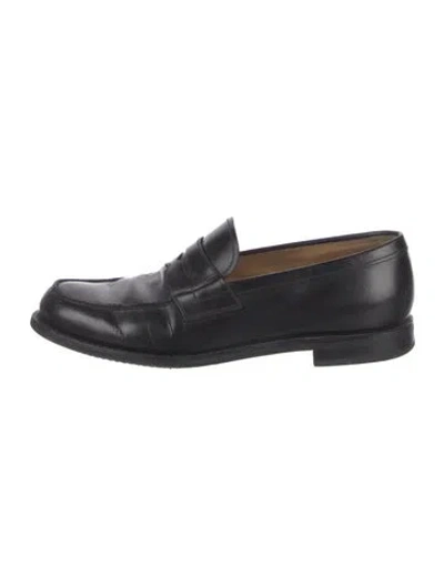 Pre-owned Church's Leather Dress Loafers In Black