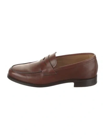 Pre-owned Church's Leather Dress Loafers In Brown
