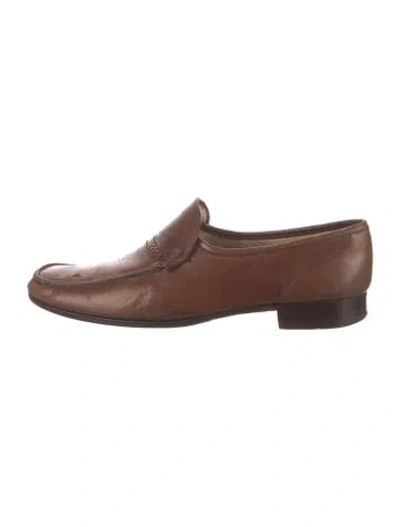 Pre-owned Church's Leather Dress Loafers In Brown