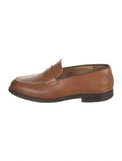 Pre-owned Church's Leather Dress Loafers In Brown