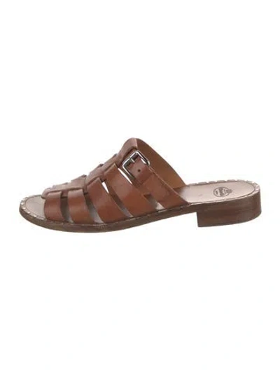 Pre-owned Church's Leather Gladiator Sandals In Brown