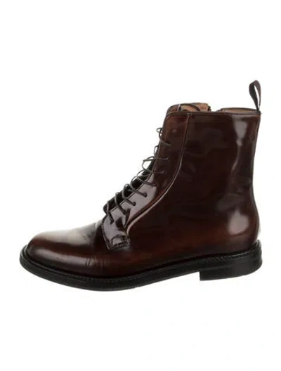 Pre-owned Church's Leather Lace-up Boots In Brown