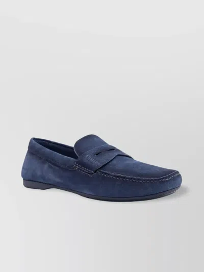 Church's Leather Loafer Featuring Suede Finish In Blue