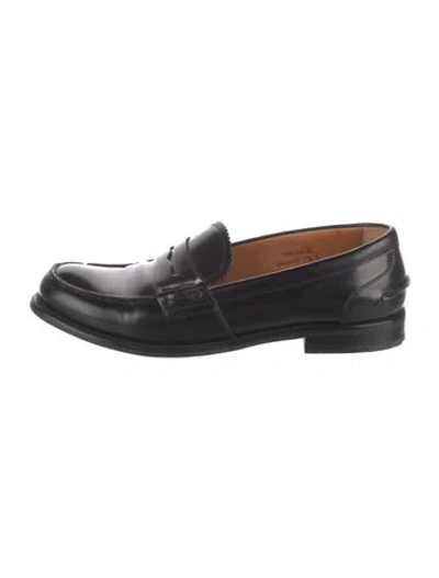 Pre-owned Church's Leather Loafers In Black
