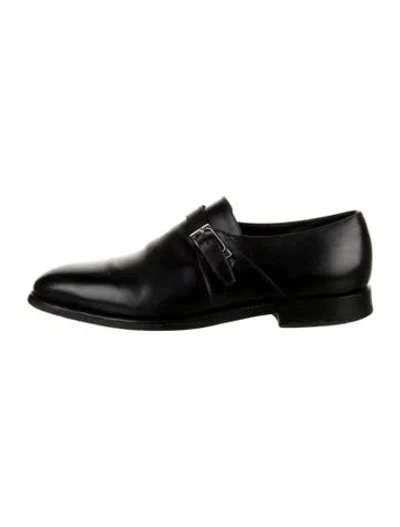 Pre-owned Church's Leather Monk Straps In Black