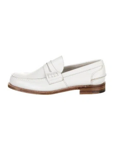 Pre-owned Church's Leather Monk Straps In White