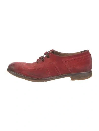 Pre-owned Church's Leather Oxfords In Red