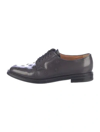 Pre-owned Church's Leather Patterned Oxfords In Black