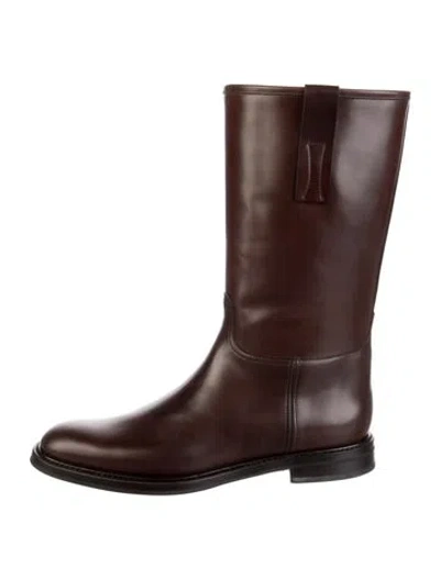Pre-owned Church's Leather Rain Boots In Brown