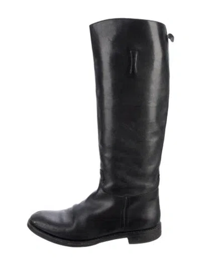 Pre-owned Church's Leather Riding Boots In Black