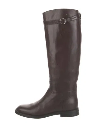 Pre-owned Church's Leather Riding Boots In Brown