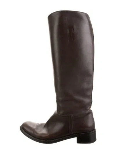Pre-owned Church's Leather Riding Boots In Brown