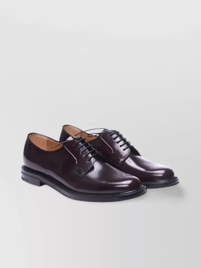 Church's Leather Round Toe Derby Shoes In Black