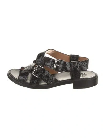 Pre-owned Church's Leather Sandals In Black