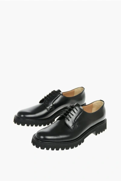 Church's Leather Shannon T Oxford Derby Shoes With Cleated Sole In Black